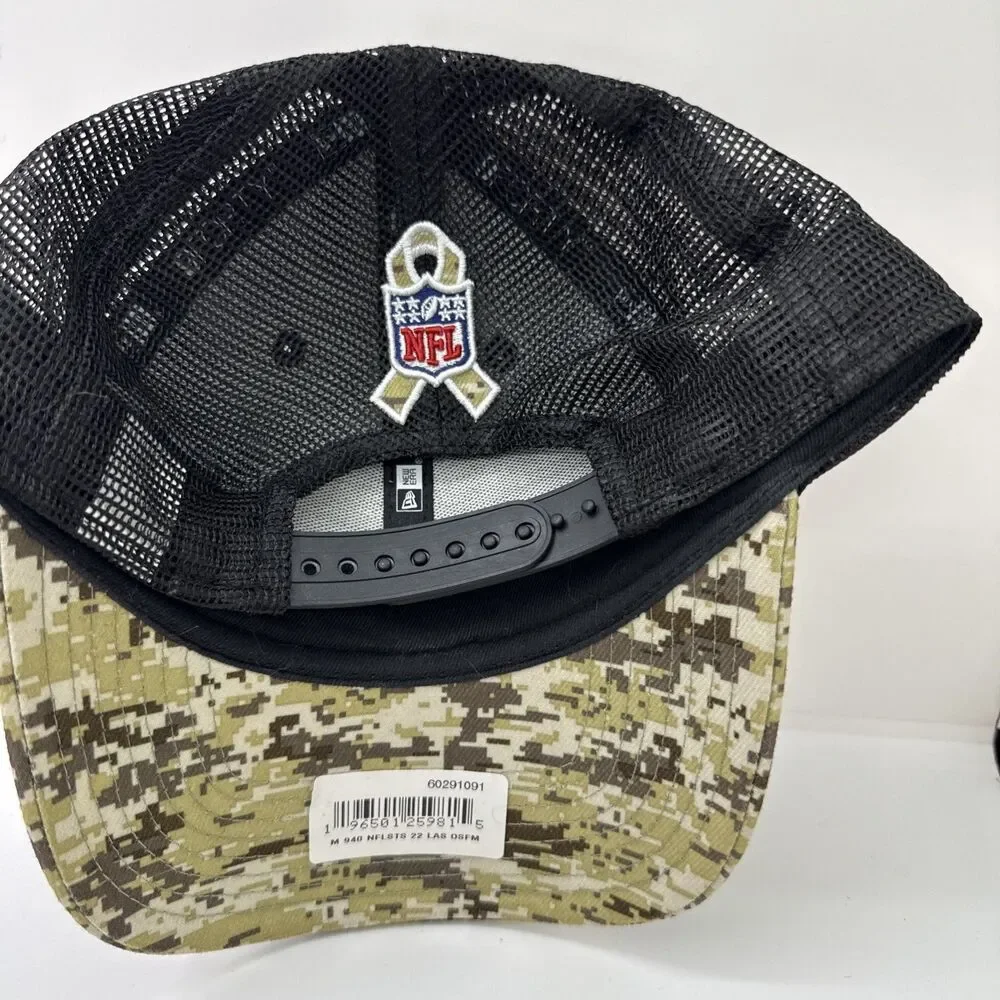 Las Vegas Raiders New Era Salute to Service 9Forty Camo Cap Trucker Hat Snapback - Picture 5 of 7